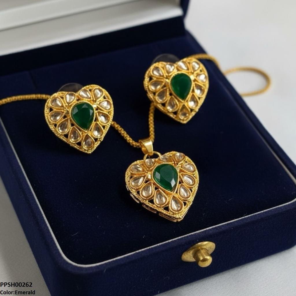 Heart drop pendant set