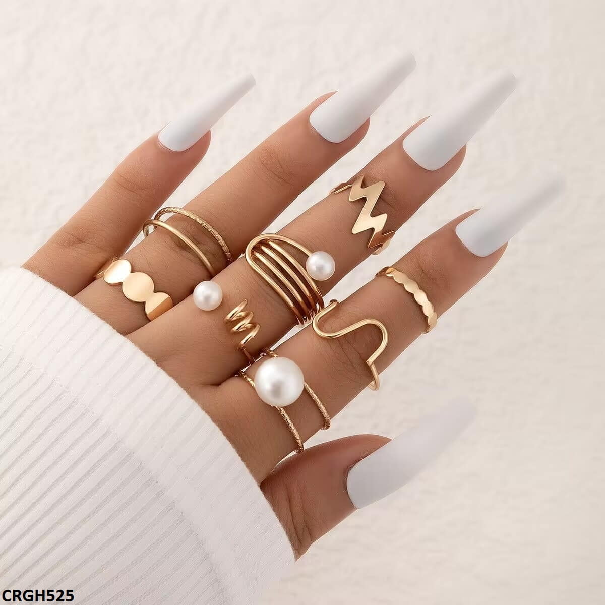 Pearl curved 8 midi rings