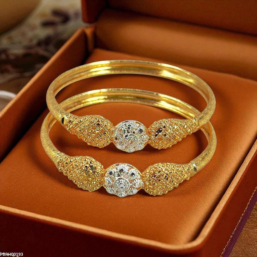 Round flower bangles 2 piece set