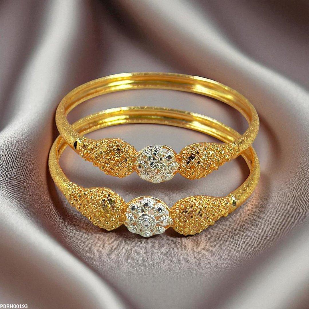 Round flower bangles 2 piece set
