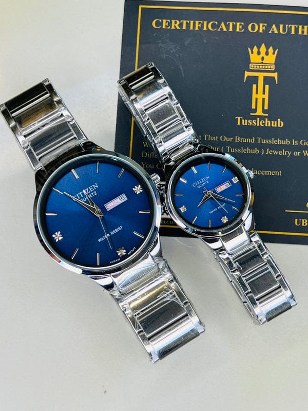 Silver Navy Axiom  Couple Watch