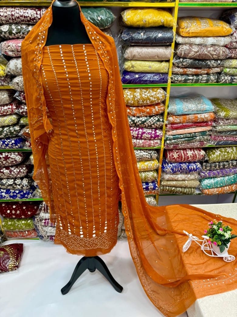 HAND MADE 🎊 Full Heavy Mukesh suits work