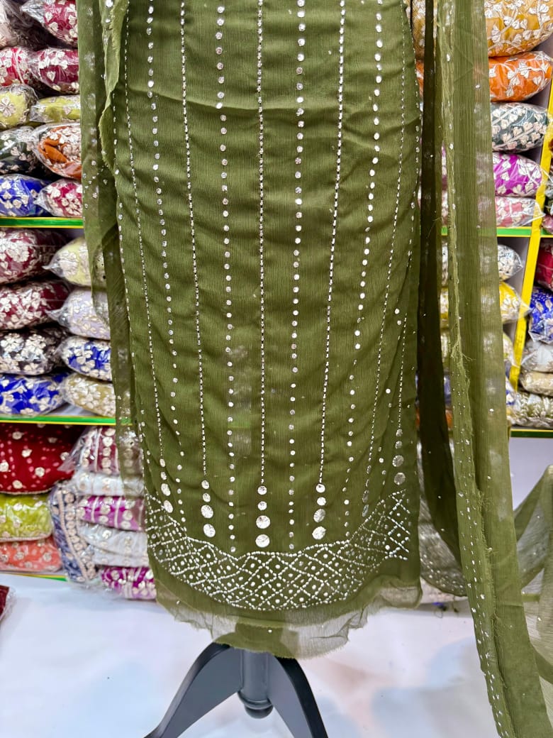 HAND MADE 🎊 Full Heavy Mukesh suits work