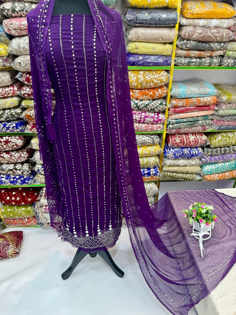 HAND MADE 🎊 Full Heavy Mukesh suits work