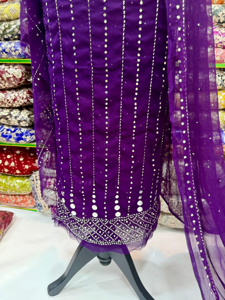 HAND MADE 🎊 Full Heavy Mukesh suits work