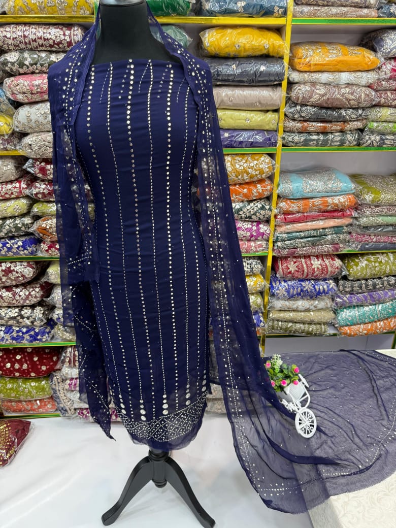 HAND MADE 🎊 Full Heavy Mukesh suits work