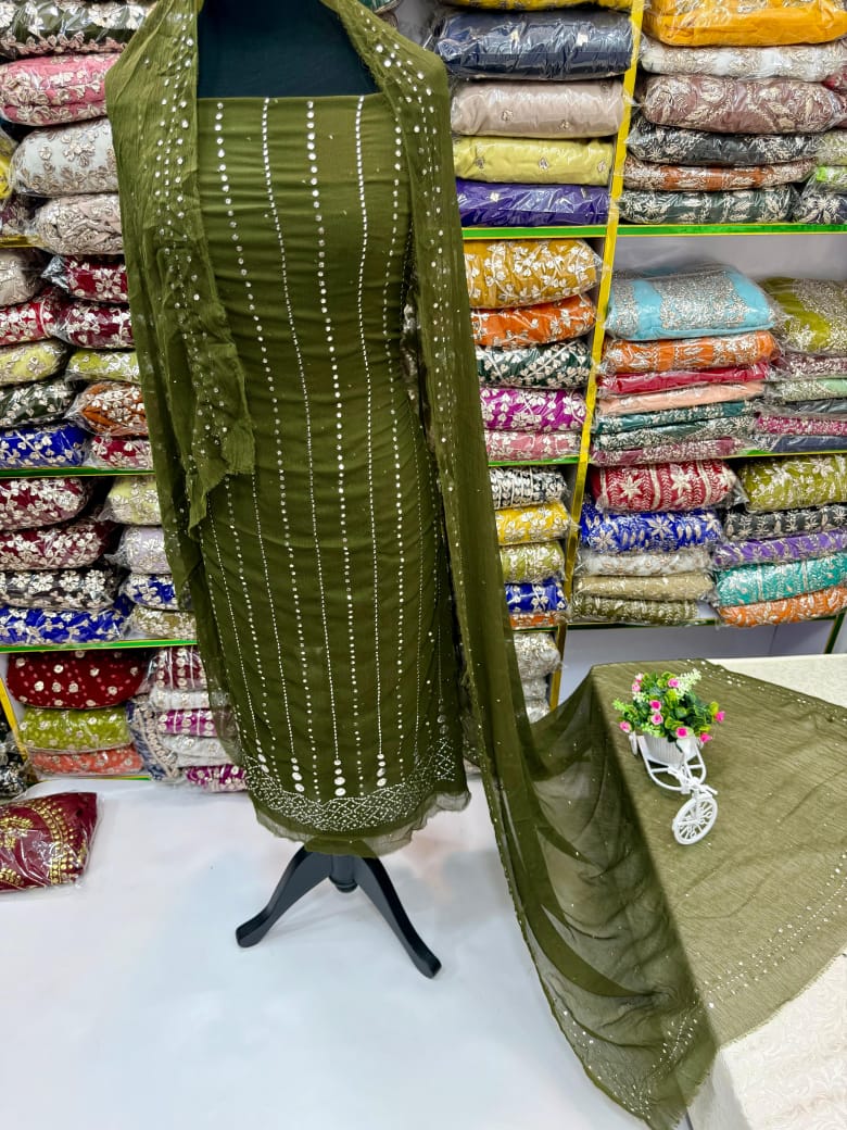 HAND MADE 🎊 Full Heavy Mukesh suits work