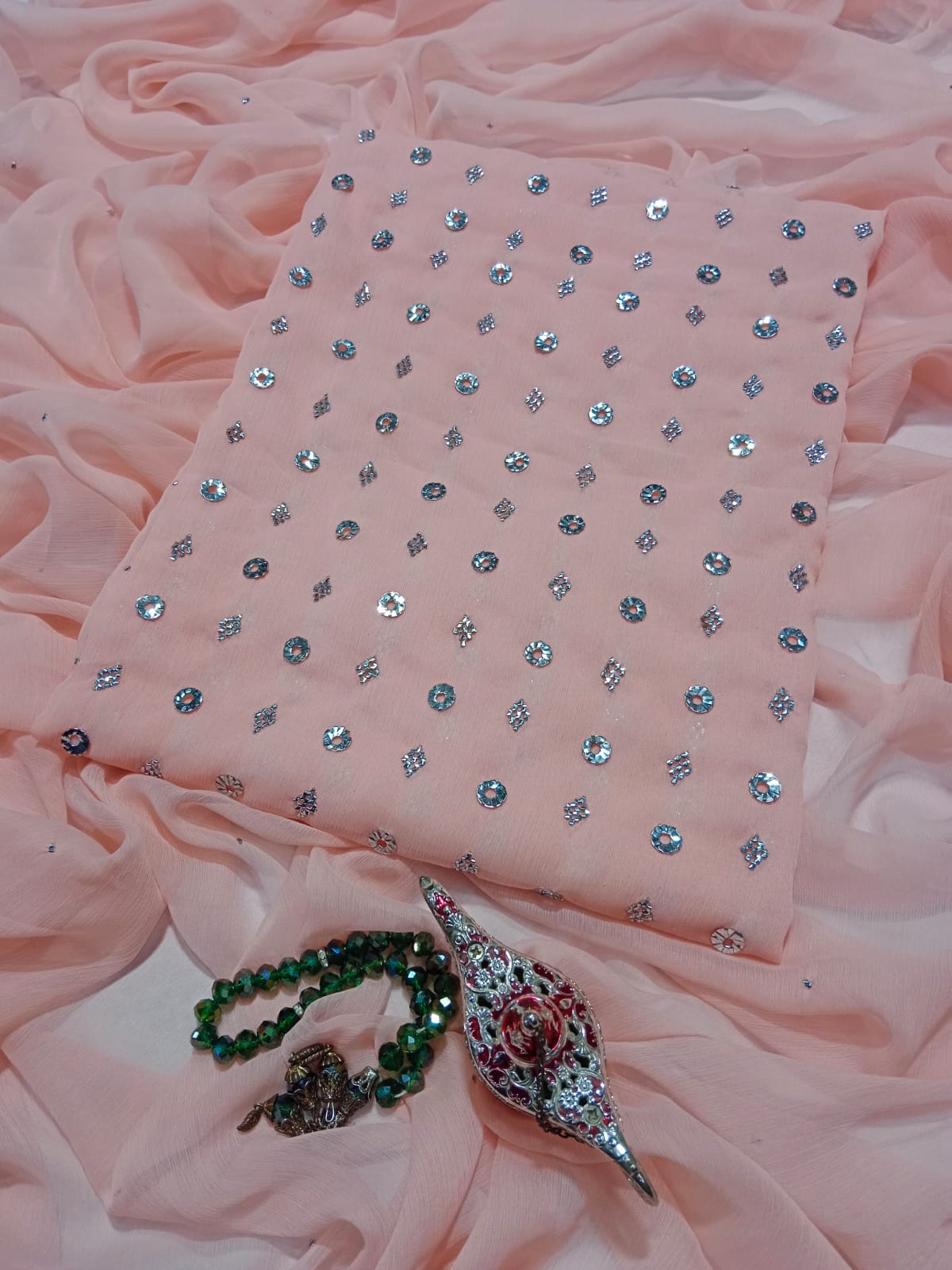 Bamber Chiffon Muqaish Kamdani 2PC Suit (Bahawalpuri Speciality)