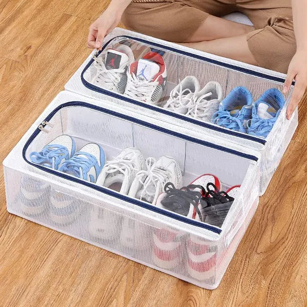 Foldable Transparent Storage Box – Clear Organizer for Shoes, Clothes, Toys & Books - Home Organize's