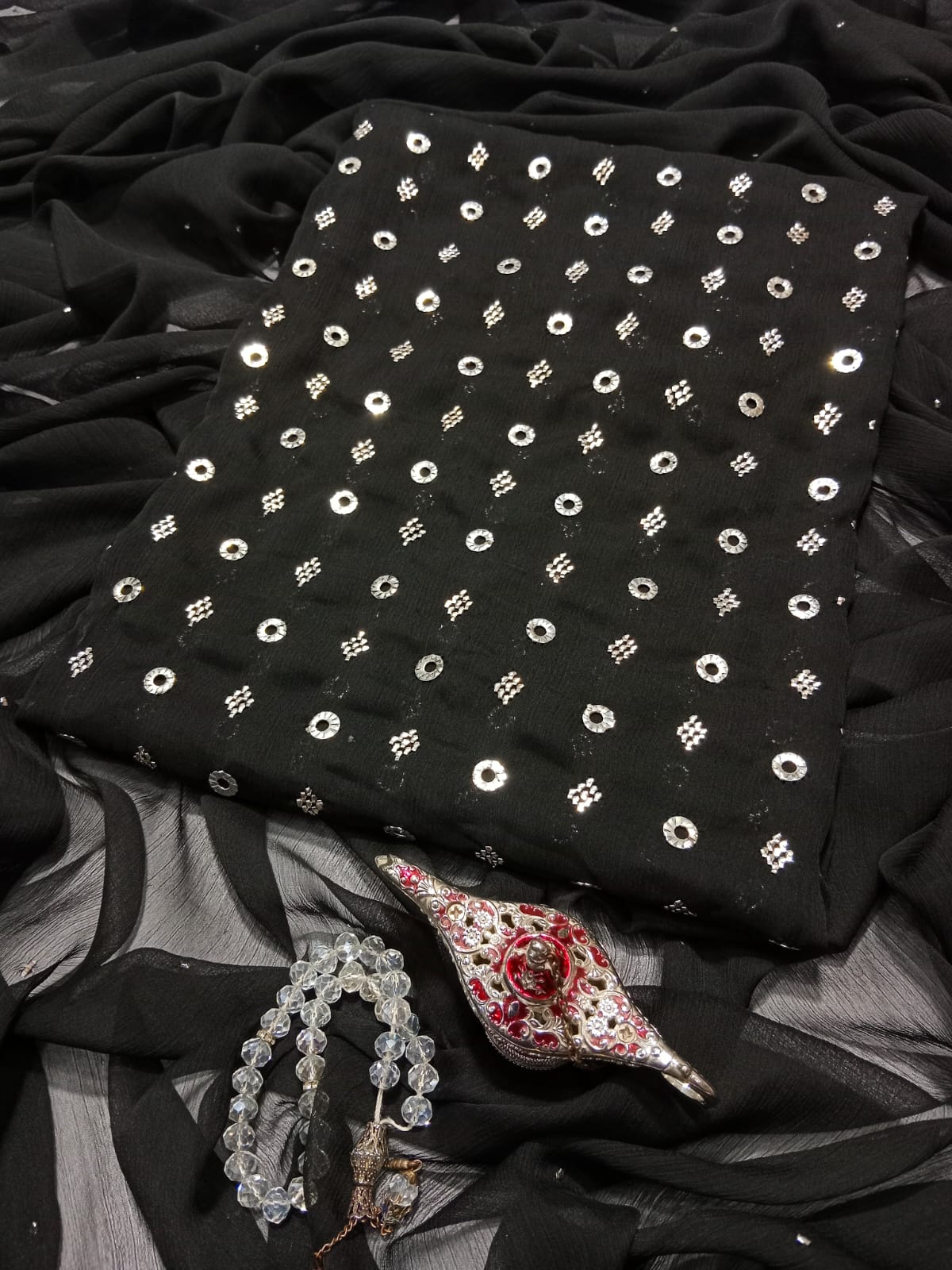 Bamber Chiffon Muqaish Kamdani 2PC Suit (Bahawalpuri Speciality)