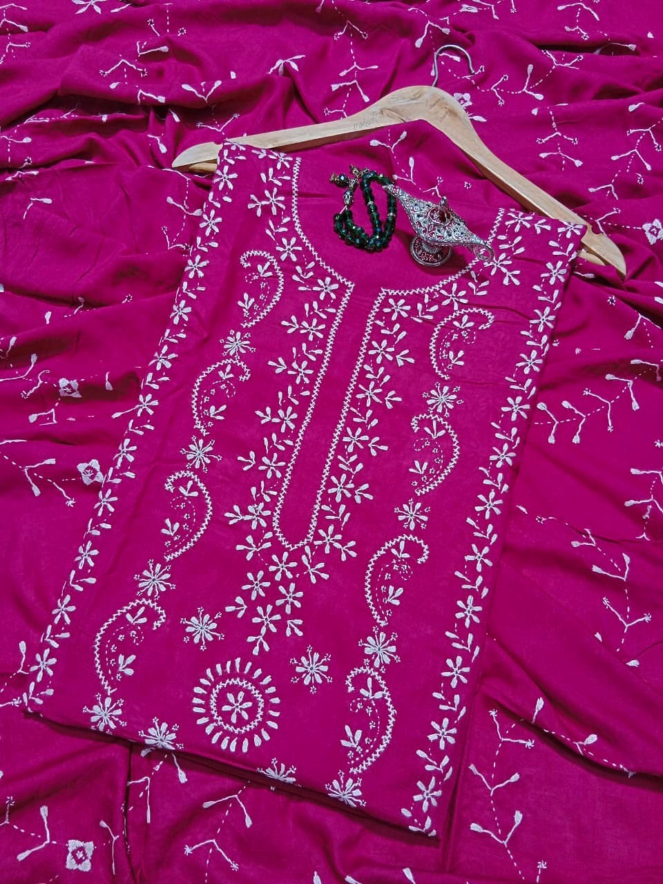 HandWork Chikankari With Jall Dupatta