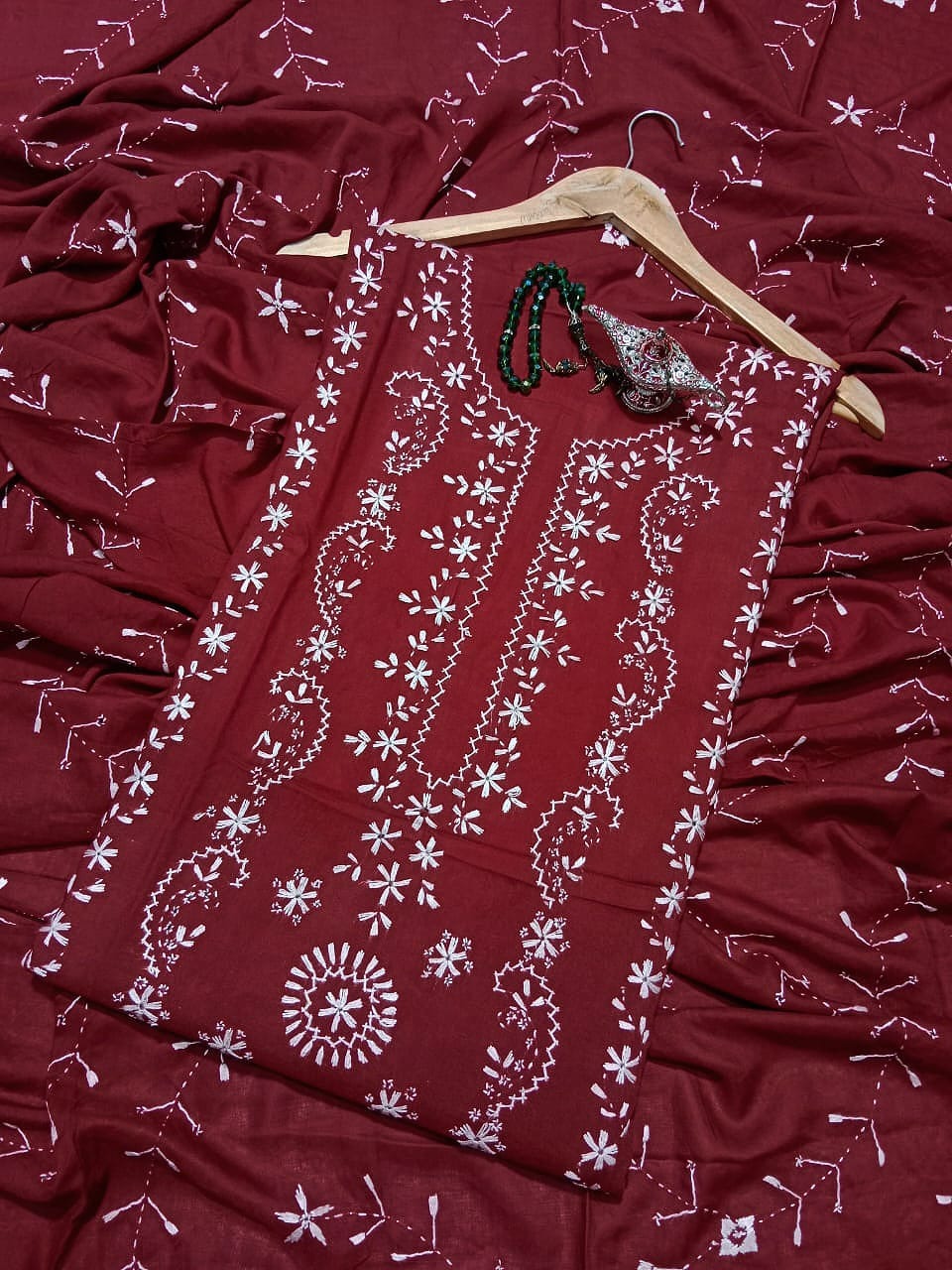 HandWork Chikankari With Jall Dupatta