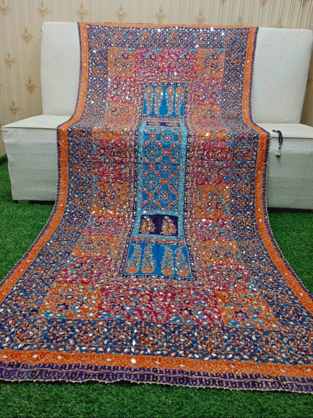 Bridal Dupatta - Fancy Mirror Dupatta (Pure China Silk Dupatta)