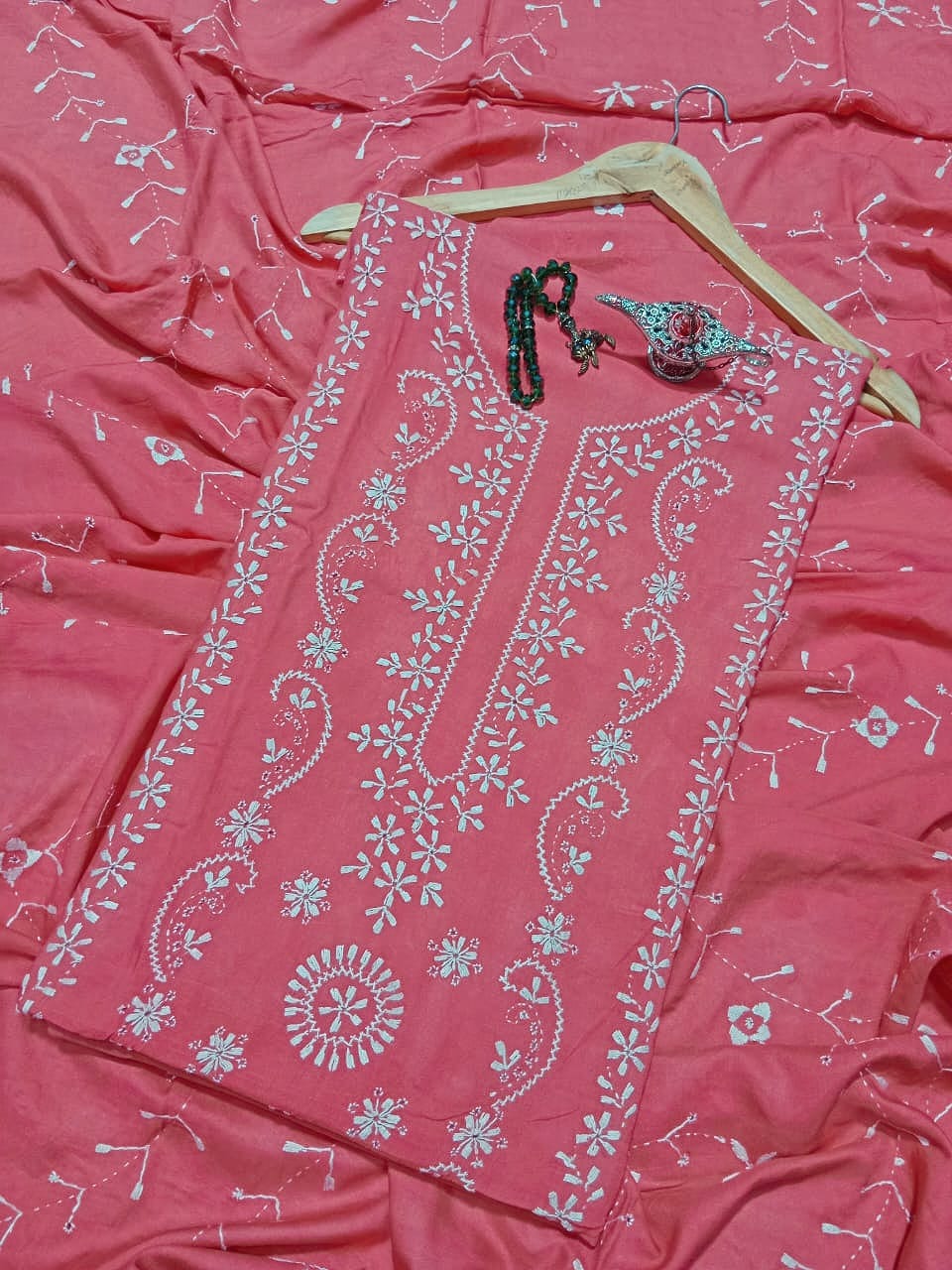 HandWork Chikankari With Jall Dupatta
