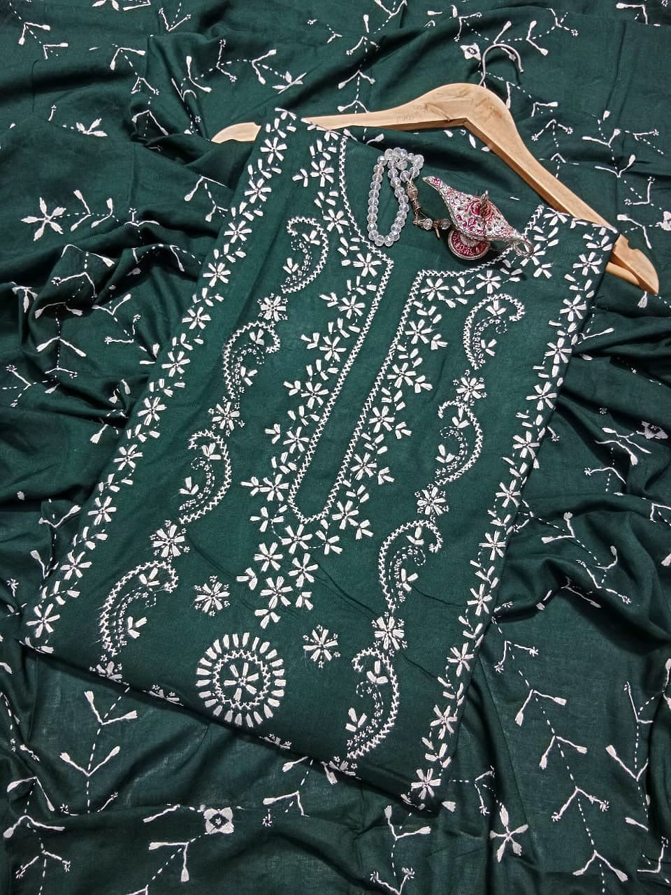 HandWork Chikankari With Jall Dupatta