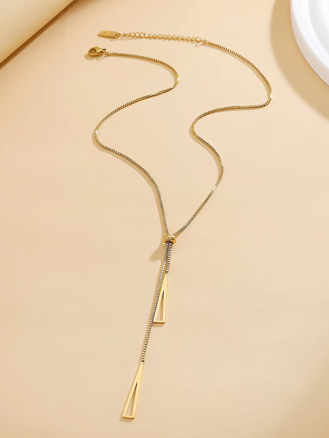 Gold Plated Y-shape Tassel Necklace for women