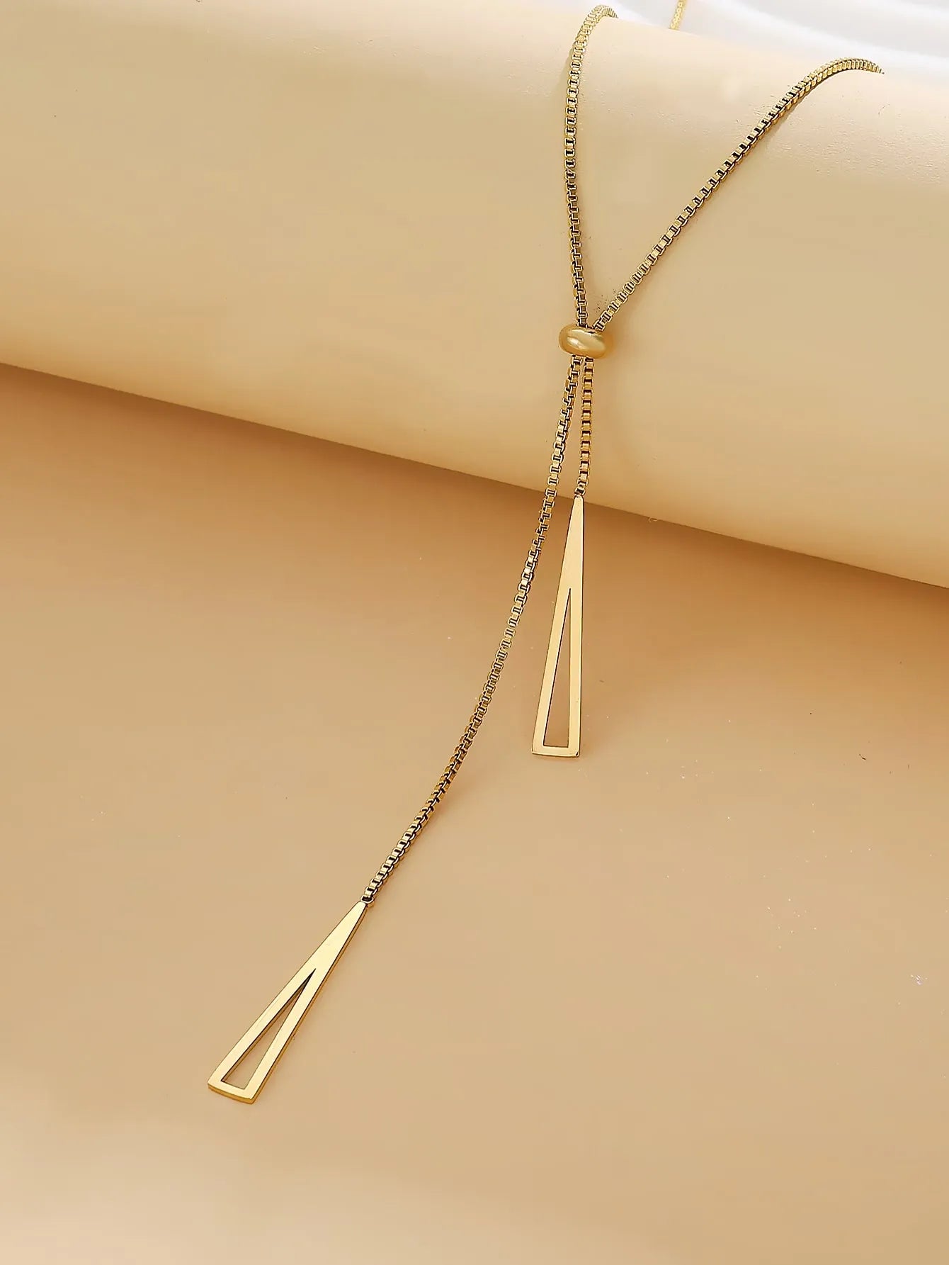 Gold Plated Y-shape Tassel Necklace for women
