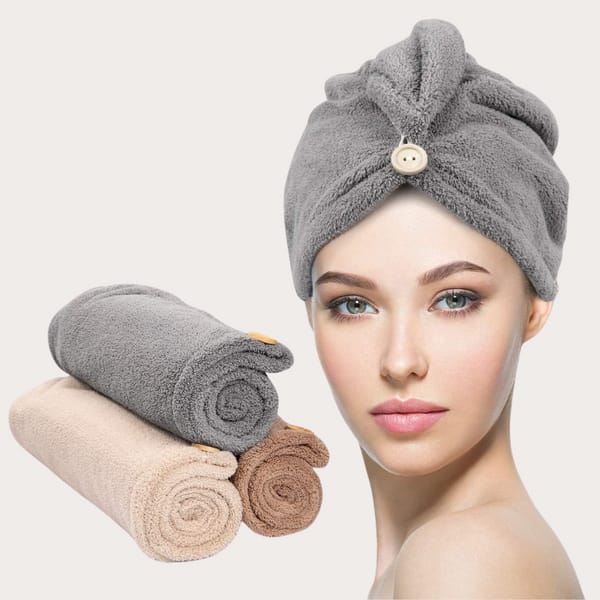 Microfiber Hair Drying Cap – 2 PCS