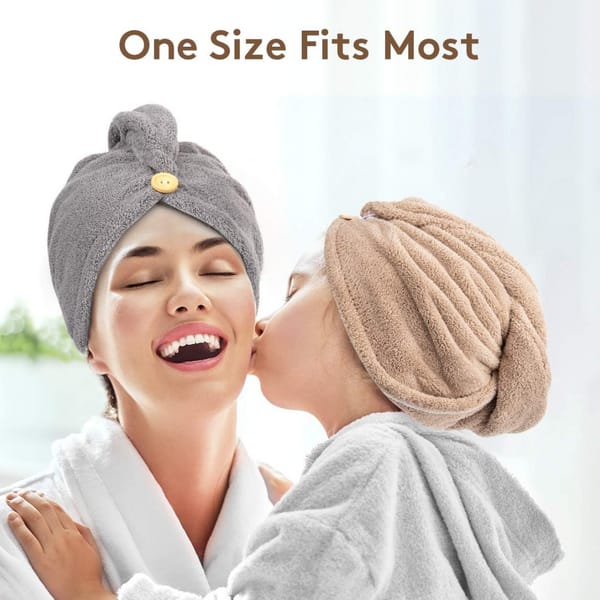 Microfiber Hair Drying Cap – 2 PCS
