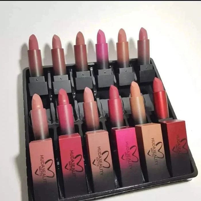 HUDA3EALITY 12 PCs Matte Lipstick Set – Bold. Beautiful. Long-Lasting